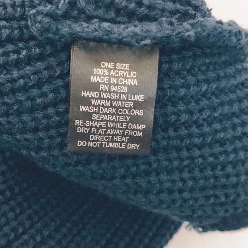 Altare Navy Blue Rib Knit Cuffed Beanie Hat, Unisex One Size - Picture 7 of 7